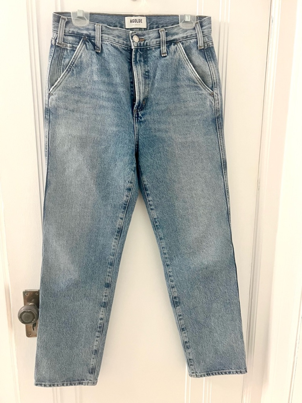 Agolde Women's Light Blue Straight-Leg Jeans
